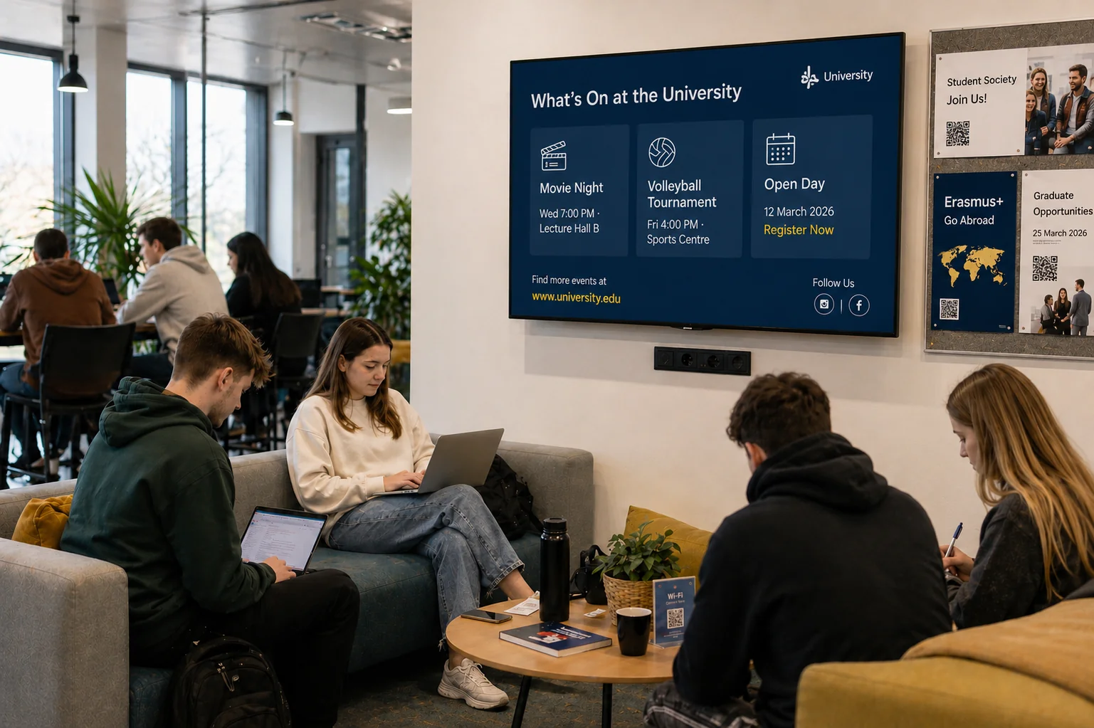 Space for presenting school activities and student recruitment